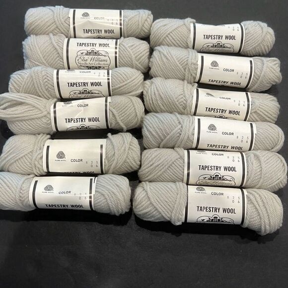 Elsa Williams Lot 12 Gray Needlepoint Yarn 40 yd Skeins 100% Wool Color 825 - Picture 2 of 5